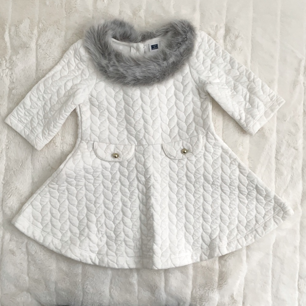 Janie and Jack Girls Dress with Faux Fur